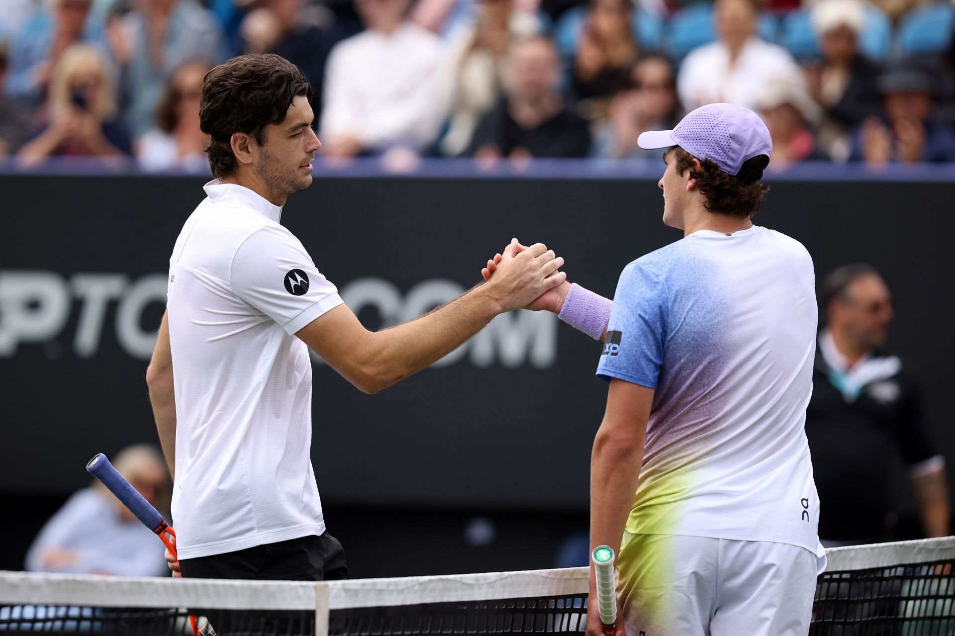 Taylor Fritz and Joao Fonseca pictured together at the 2025 Eastbourne Open | Image Source: Getty